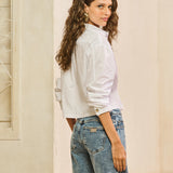 Camisa em Tricoline Boxy com Bolso Frontal
