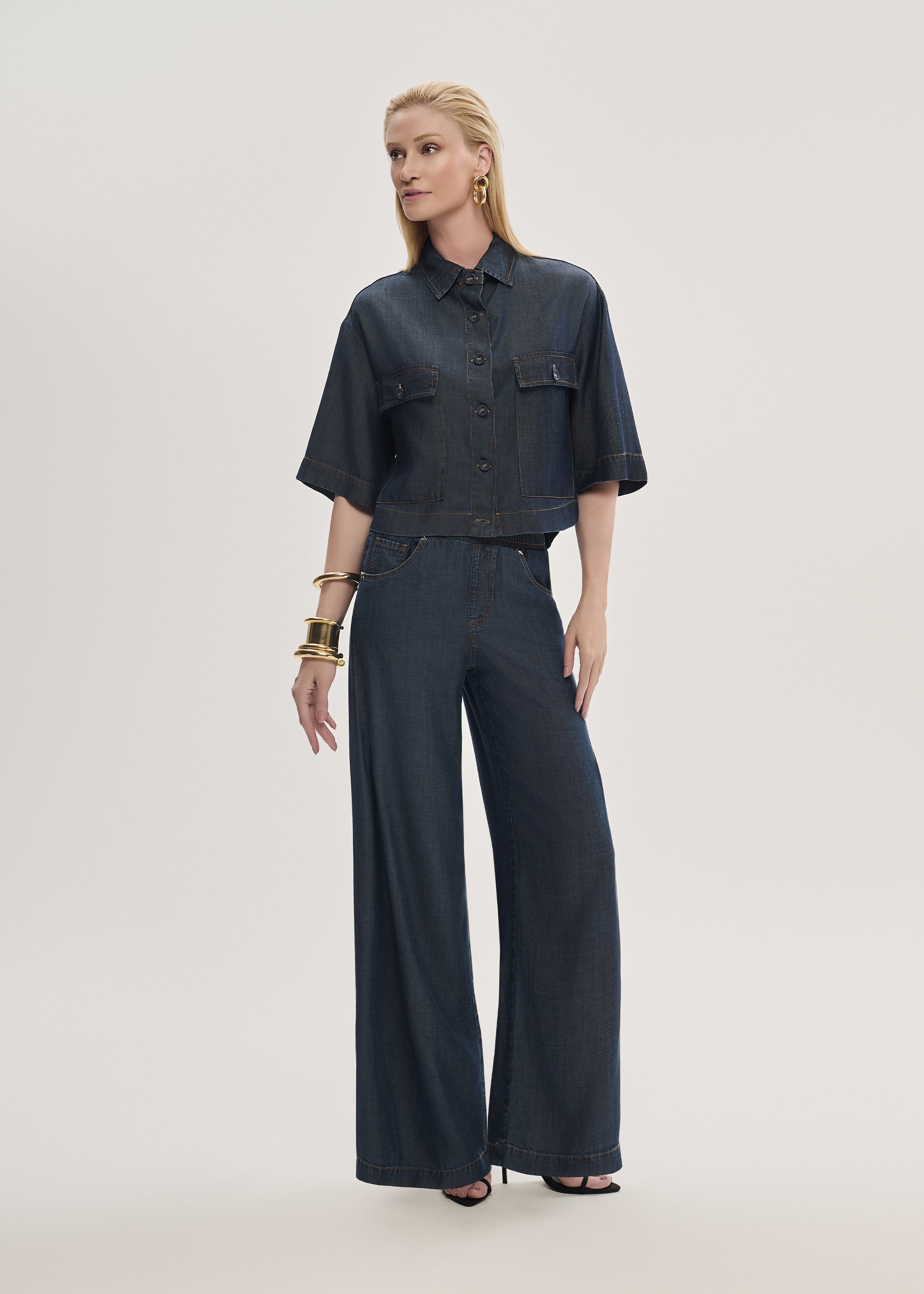 Calça Jeans Elastic Fit Cropped