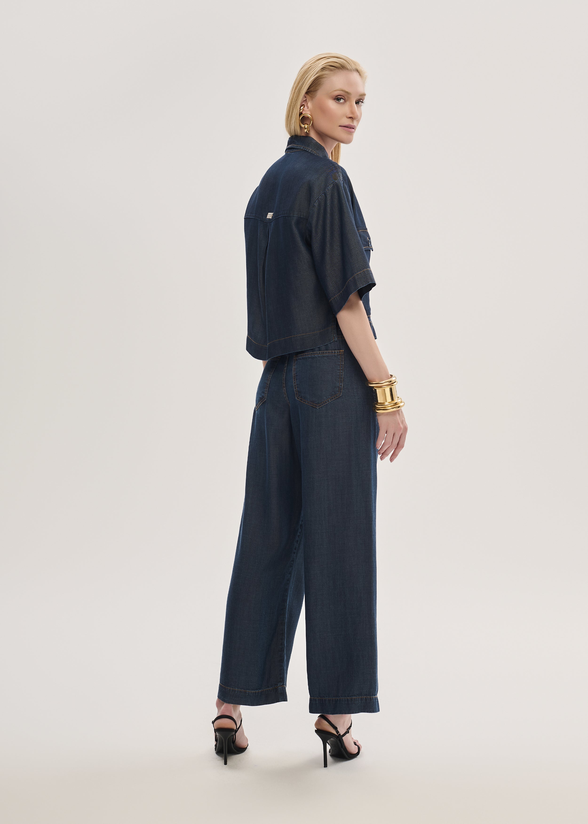 Calça Jeans Elastic Fit Cropped
