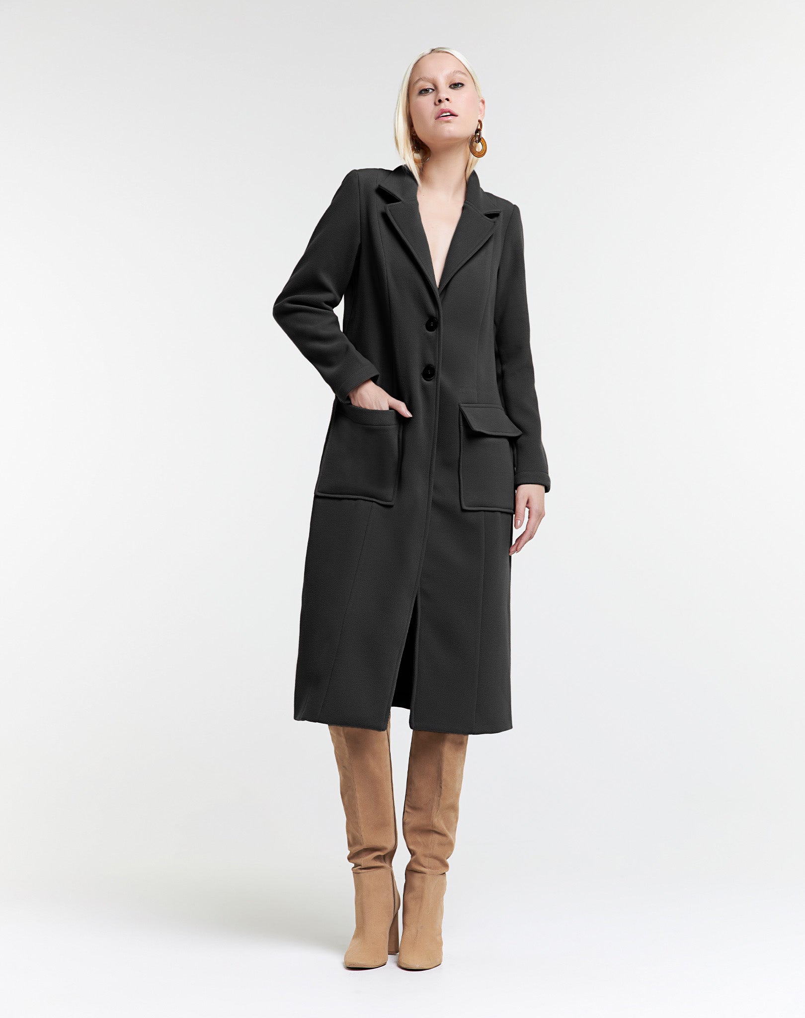 Casaco Sobretudo com Bolsos
