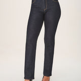 Calça Jeans Essencial Deep Blue Pesponto Caramelo
