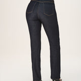 Calça Jeans Essencial Deep Blue Pesponto Caramelo