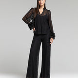 Calça Pantalona Renda Mix