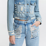 Calça Jeans Wide Leg Destroyed