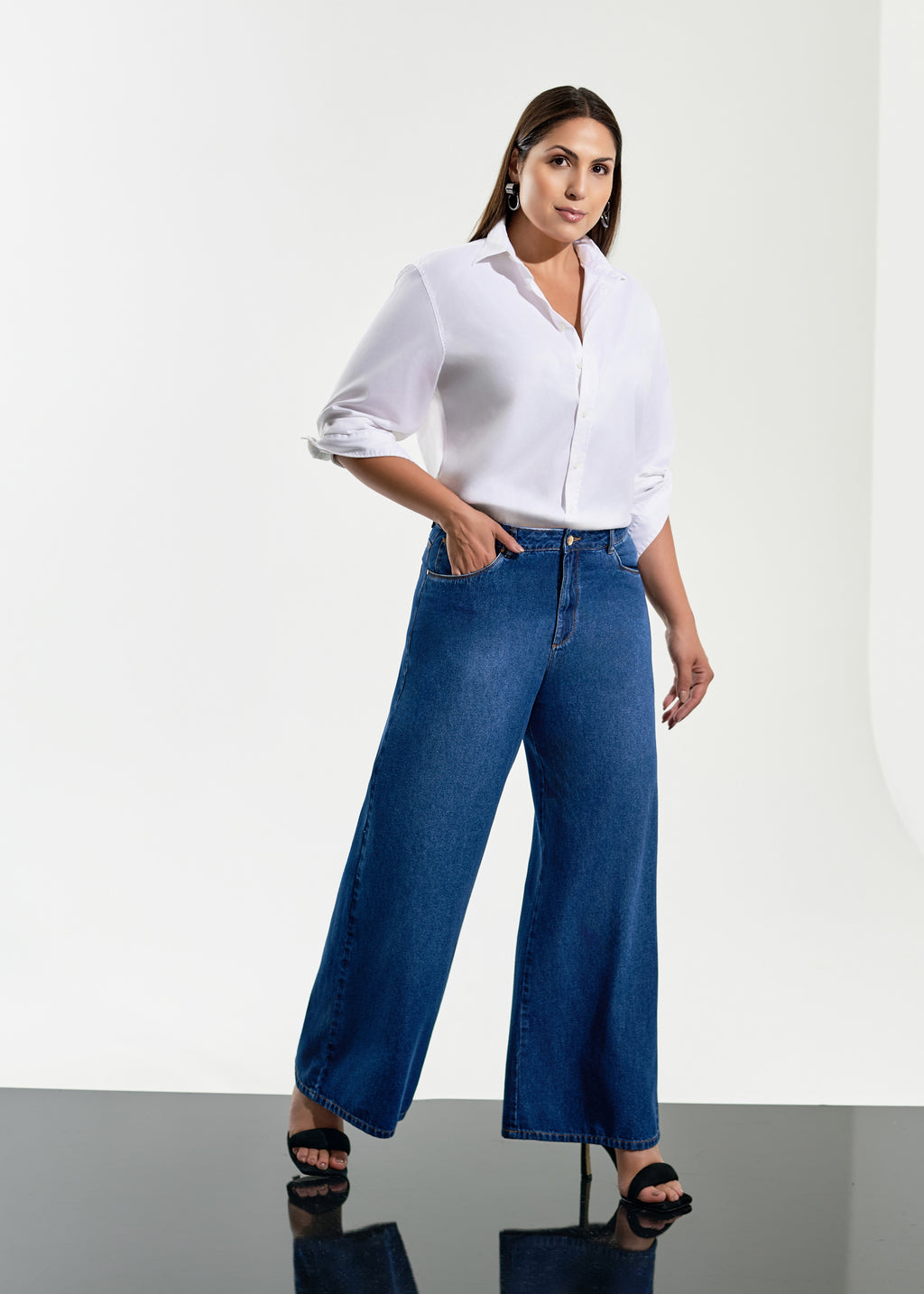 Calça Jeans Pantalona CR+