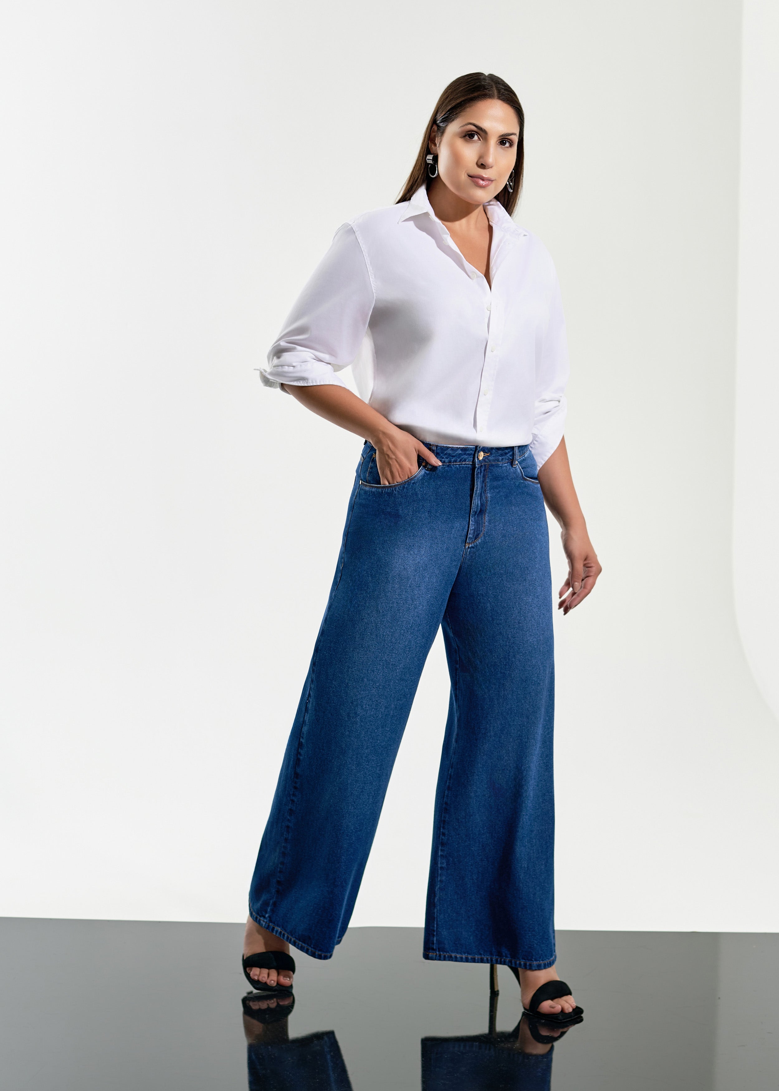Calça Jeans Pantalona CR+
