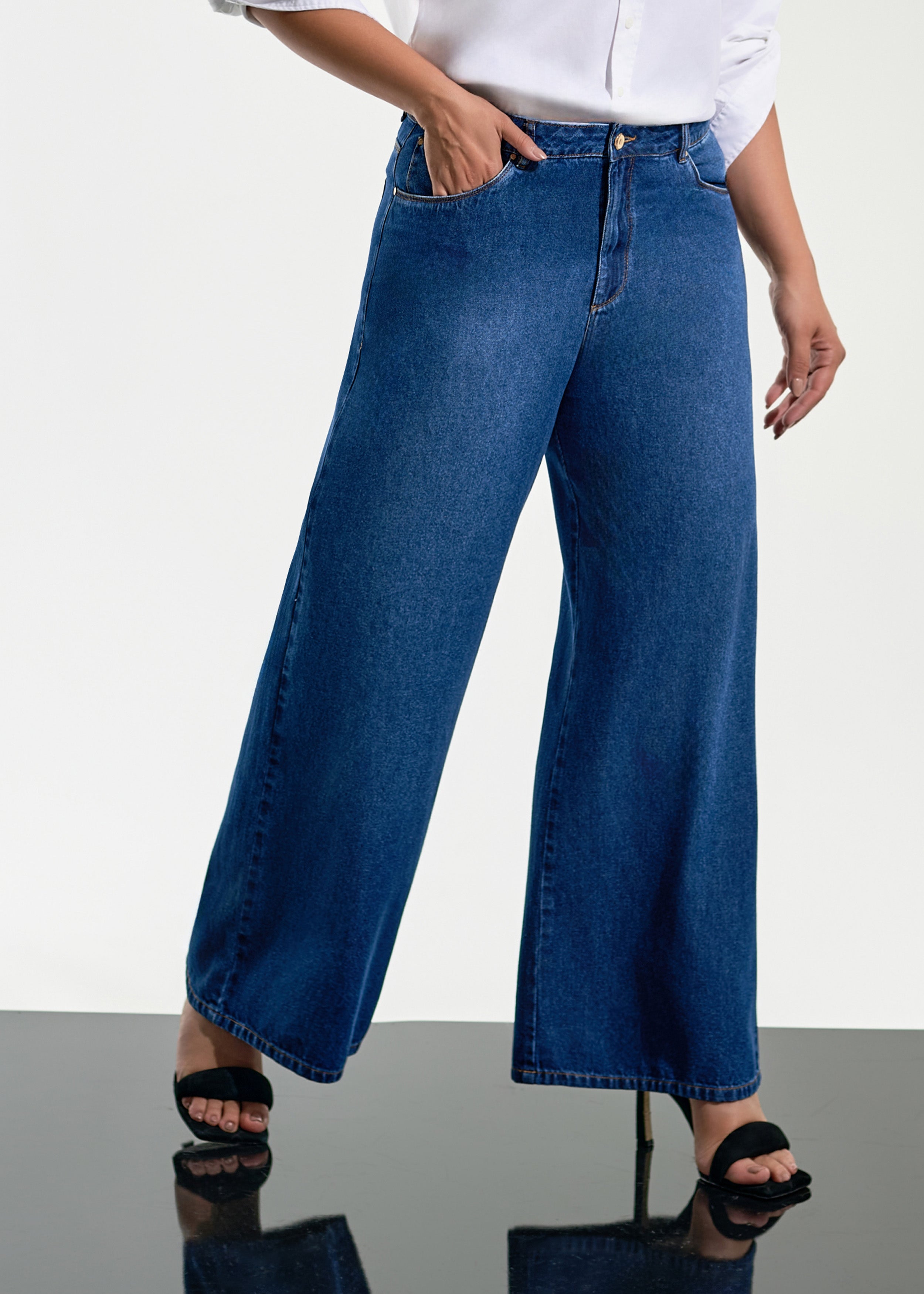 Calça Jeans Pantalona CR+