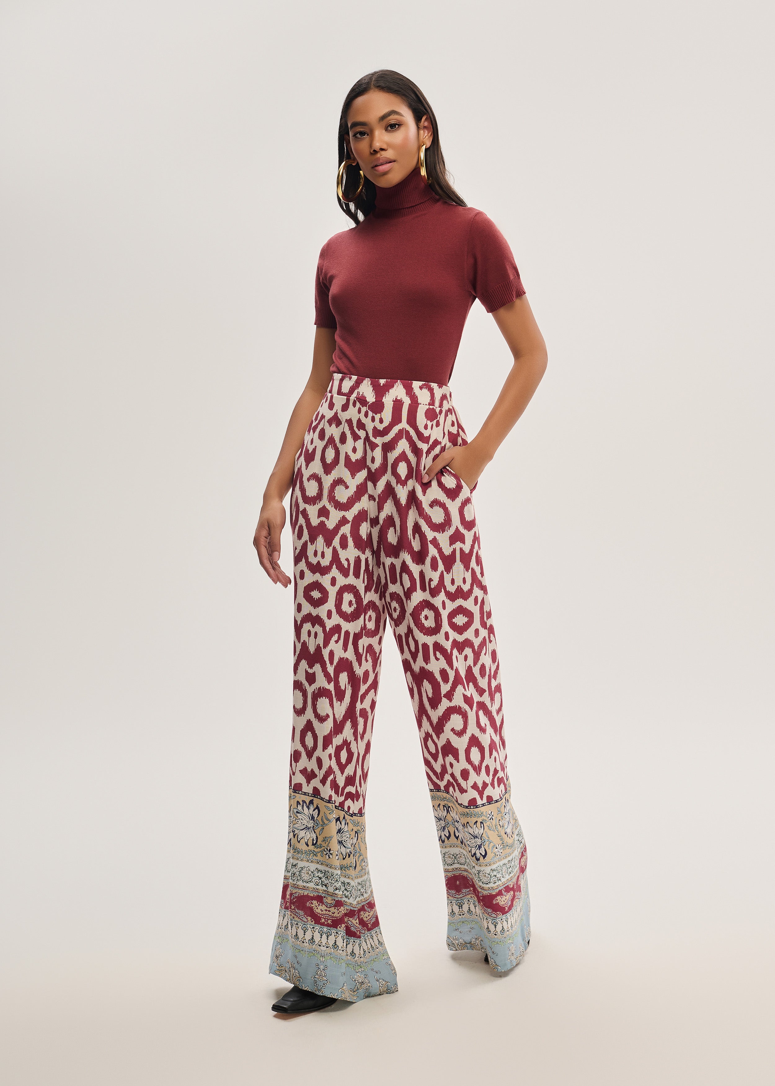 Calça Pantalona Estampada