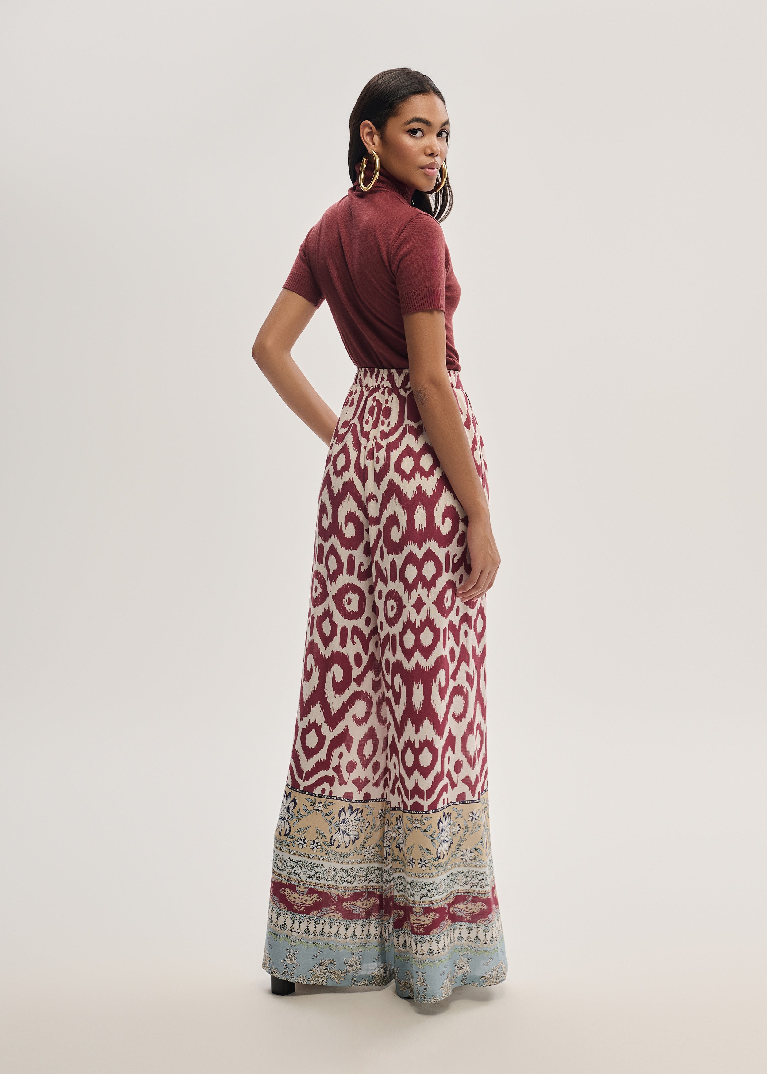 Calça Pantalona Estampada