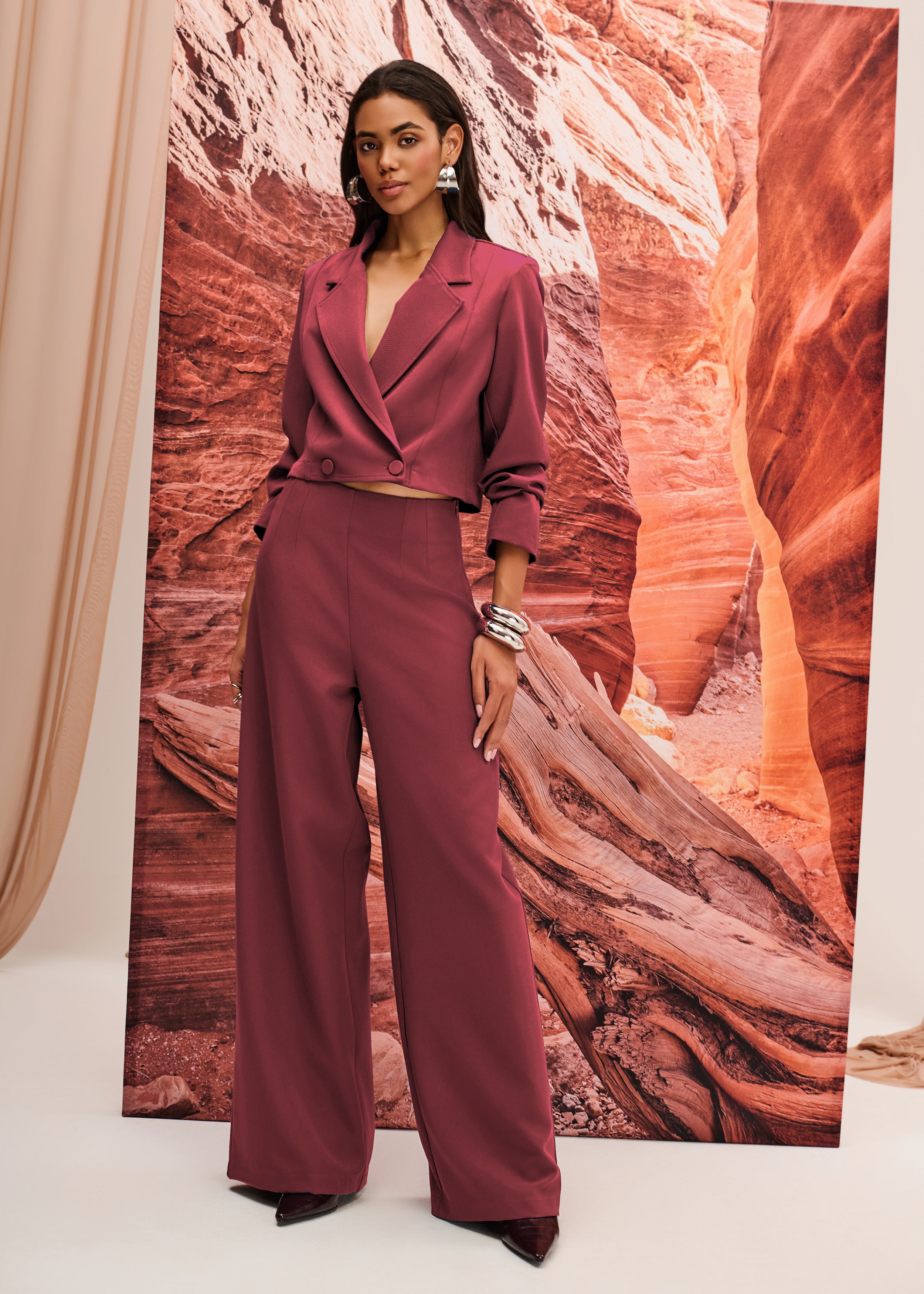 Calça Alfaiataria Wide Leg Marinho