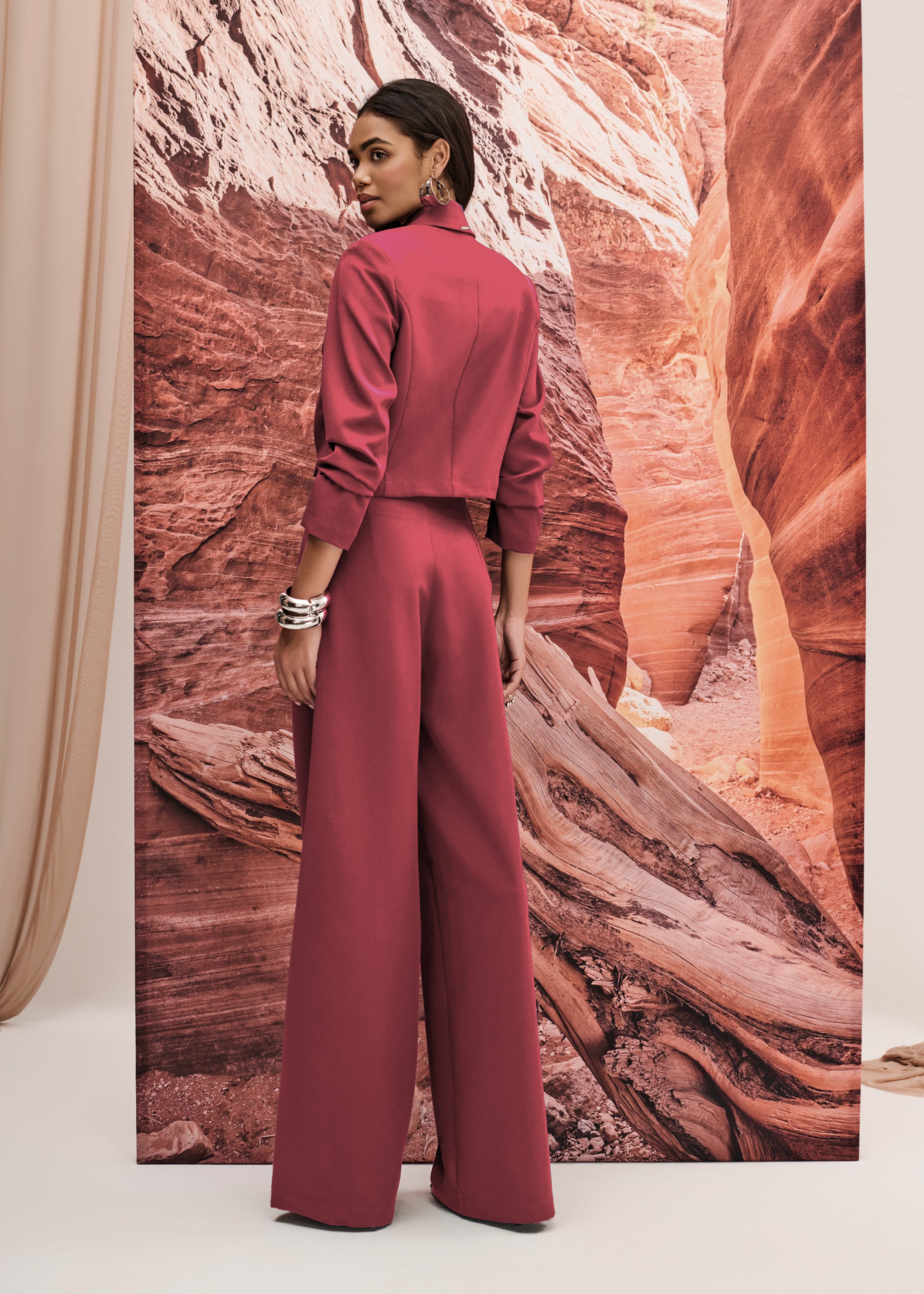 Calça Alfaiataria Wide Leg Marinho