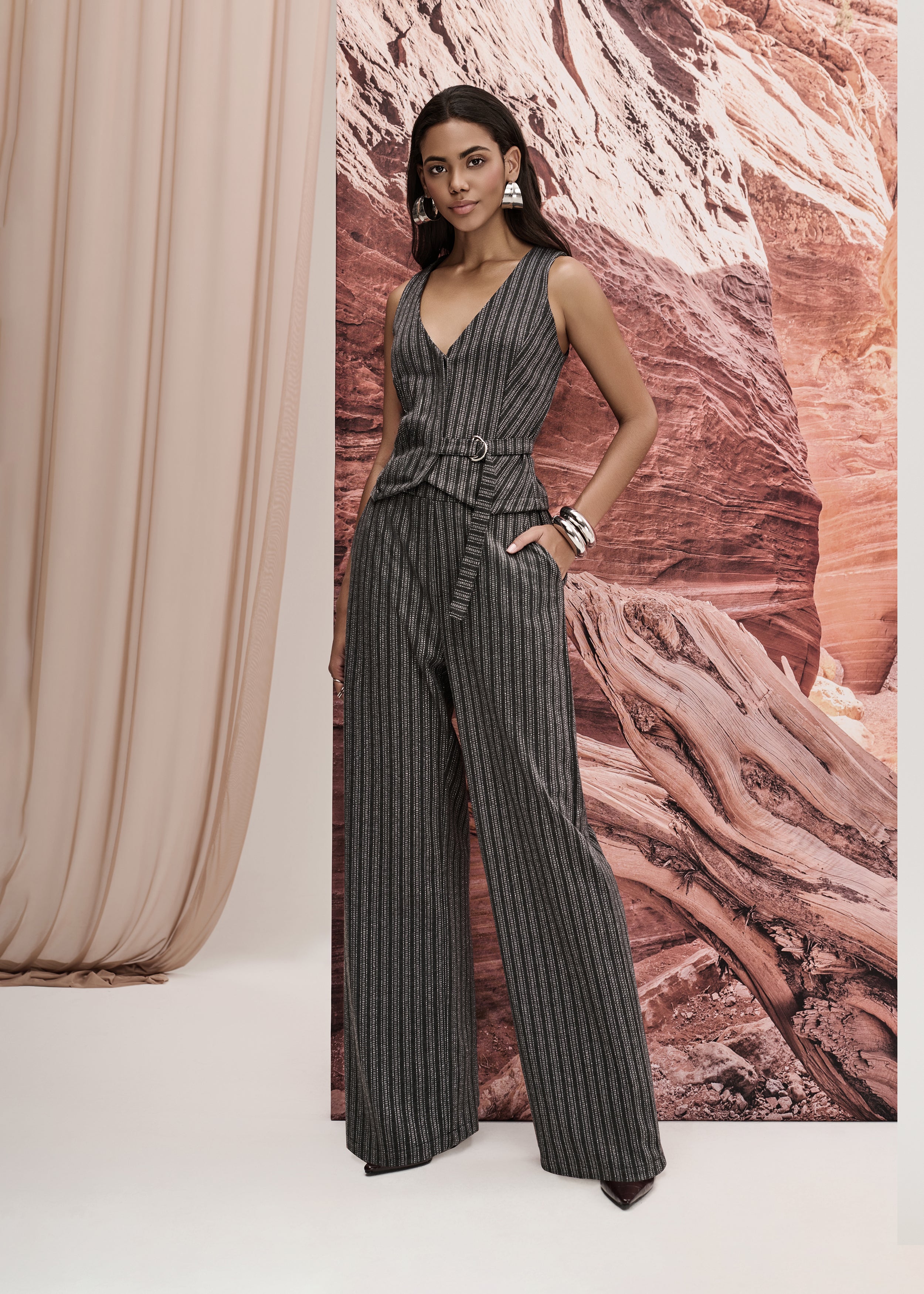 Calça Wide Leg em Malha