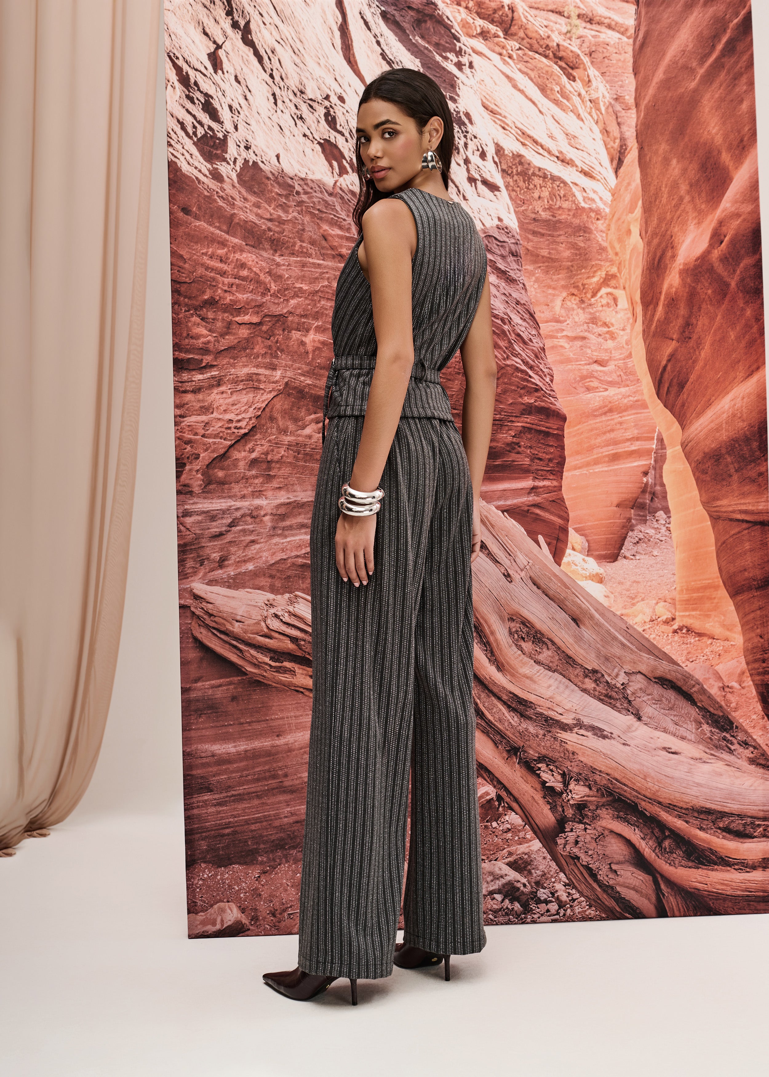 Calça Wide Leg em Malha