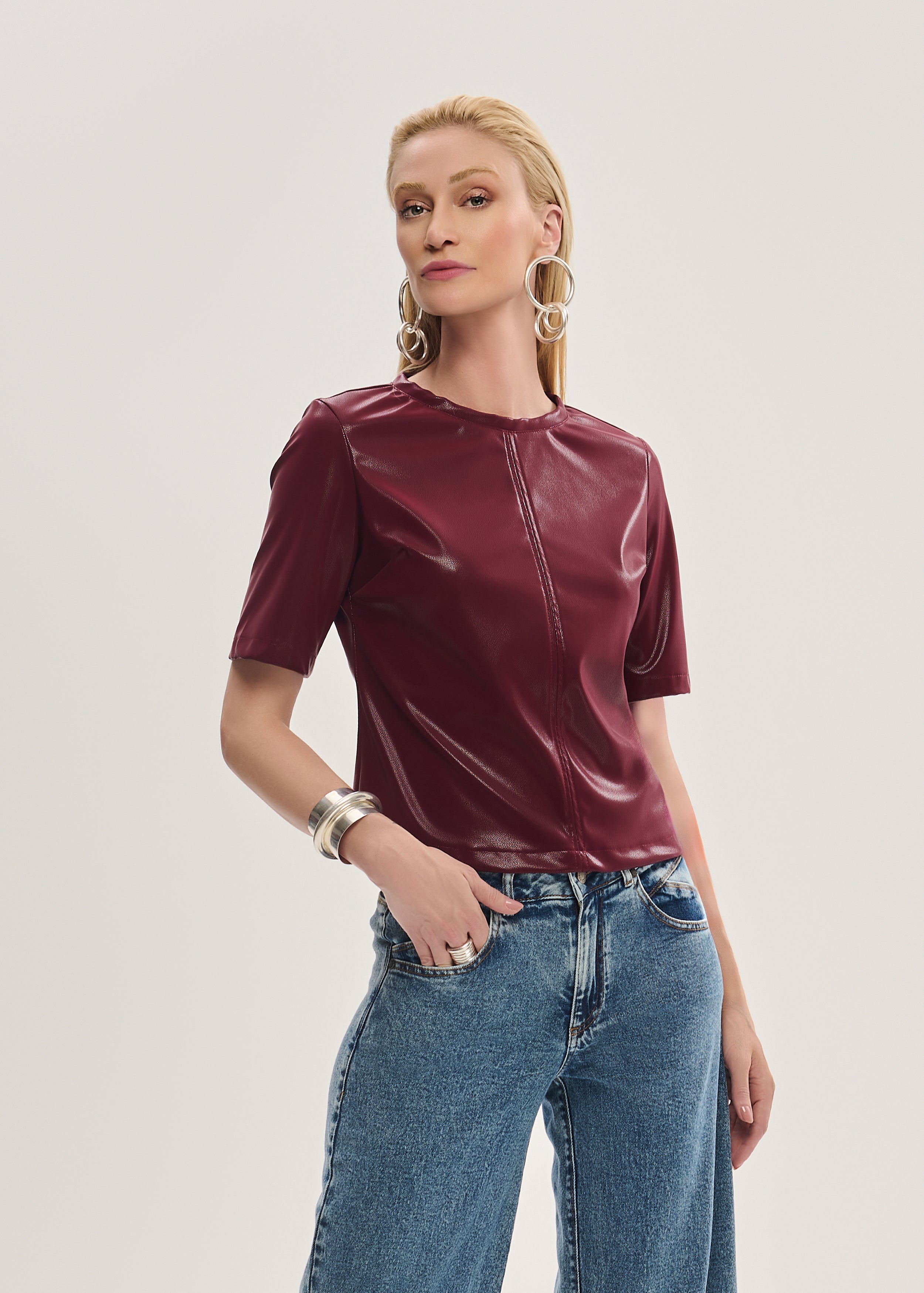 T-shirt Recortes Leather