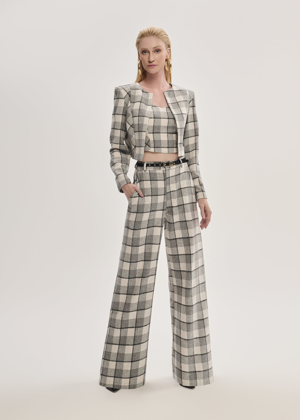 Calça Pantalona Xadrez