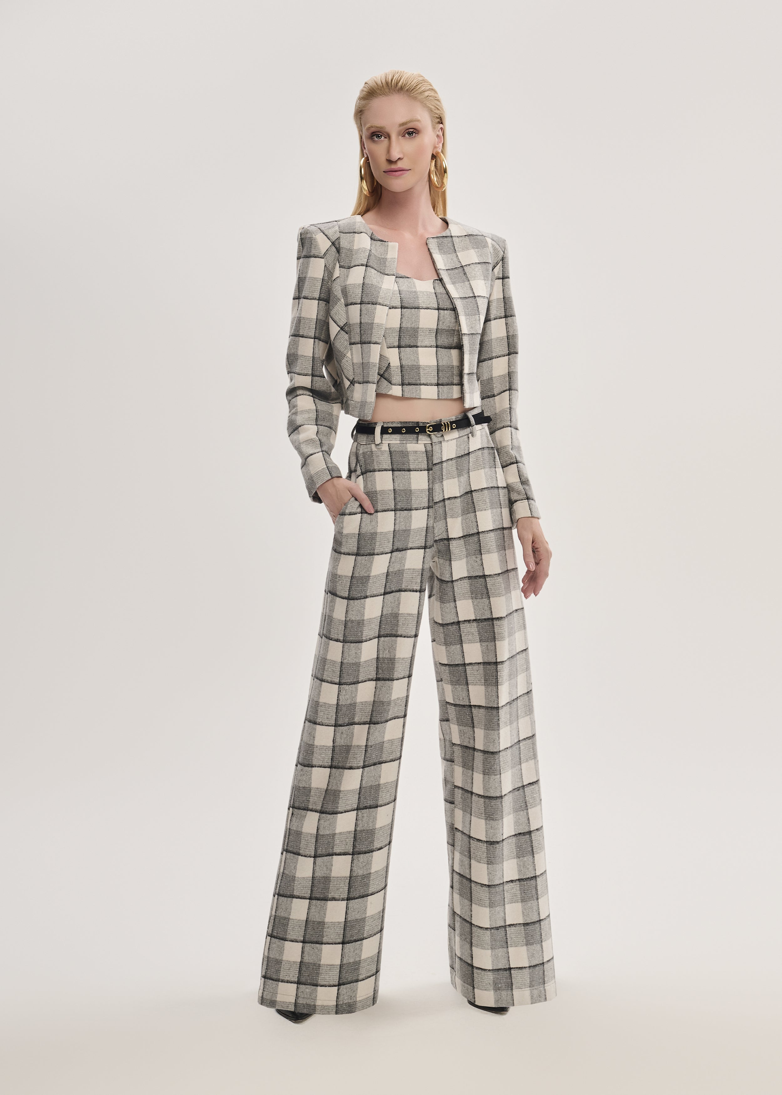 Calça Pantalona Xadrez