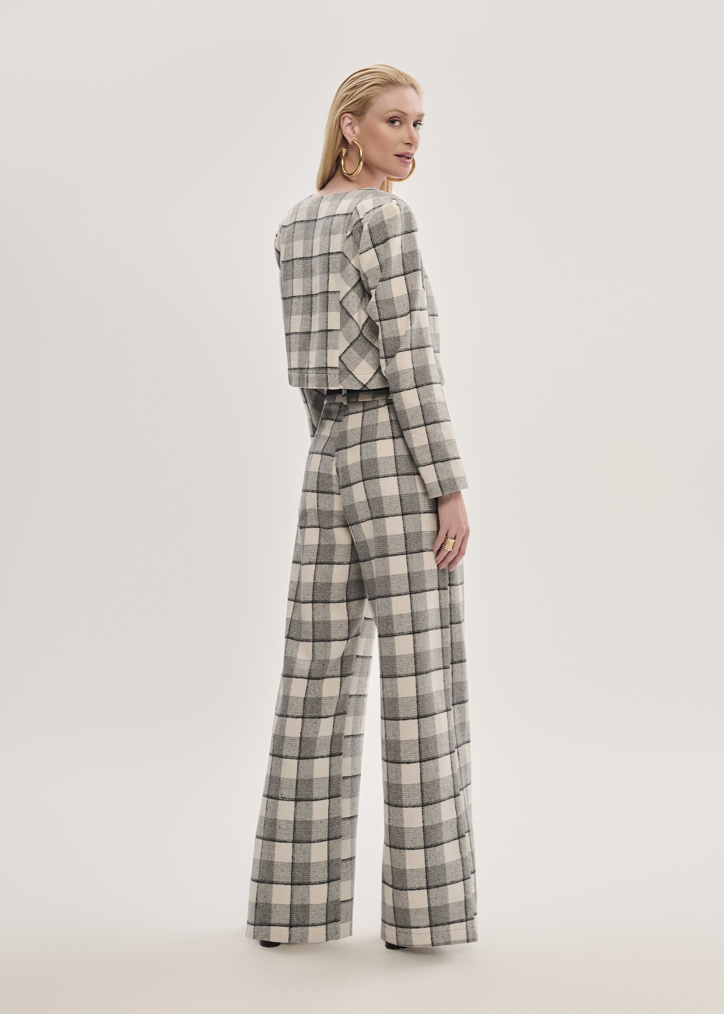 Calça Pantalona Xadrez