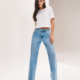 Calça Jeans Wide Leg Lavagem Média Clássica