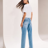 Calça Jeans Wide Leg Lavagem Média Clássica