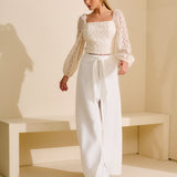 Calça Pantalona com Saia e Amarração