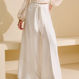 Calça Pantalona com Saia e Amarração