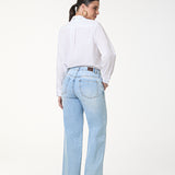 Calça Jeans Wide Leg Lavagem Light