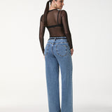 Calça Jeans Wide Leg com Cinto Cordão