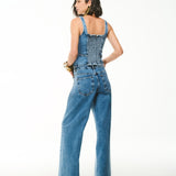 Calça Jeans Corset Wide Leg