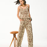 Calça Pantalona com Estampa Cashmere