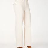 Calça Wide Leg Jeans CR+ Off-White