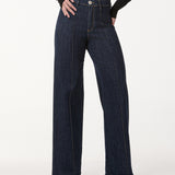 Calça Pantalona Jeans Pespontada
