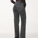 Calça Jeans Wide Leg Utilitária