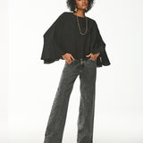 Calça Jeans Wide Leg Gray Acid Wash
