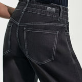 Calça Jeans Feminina Wide Leg Preta