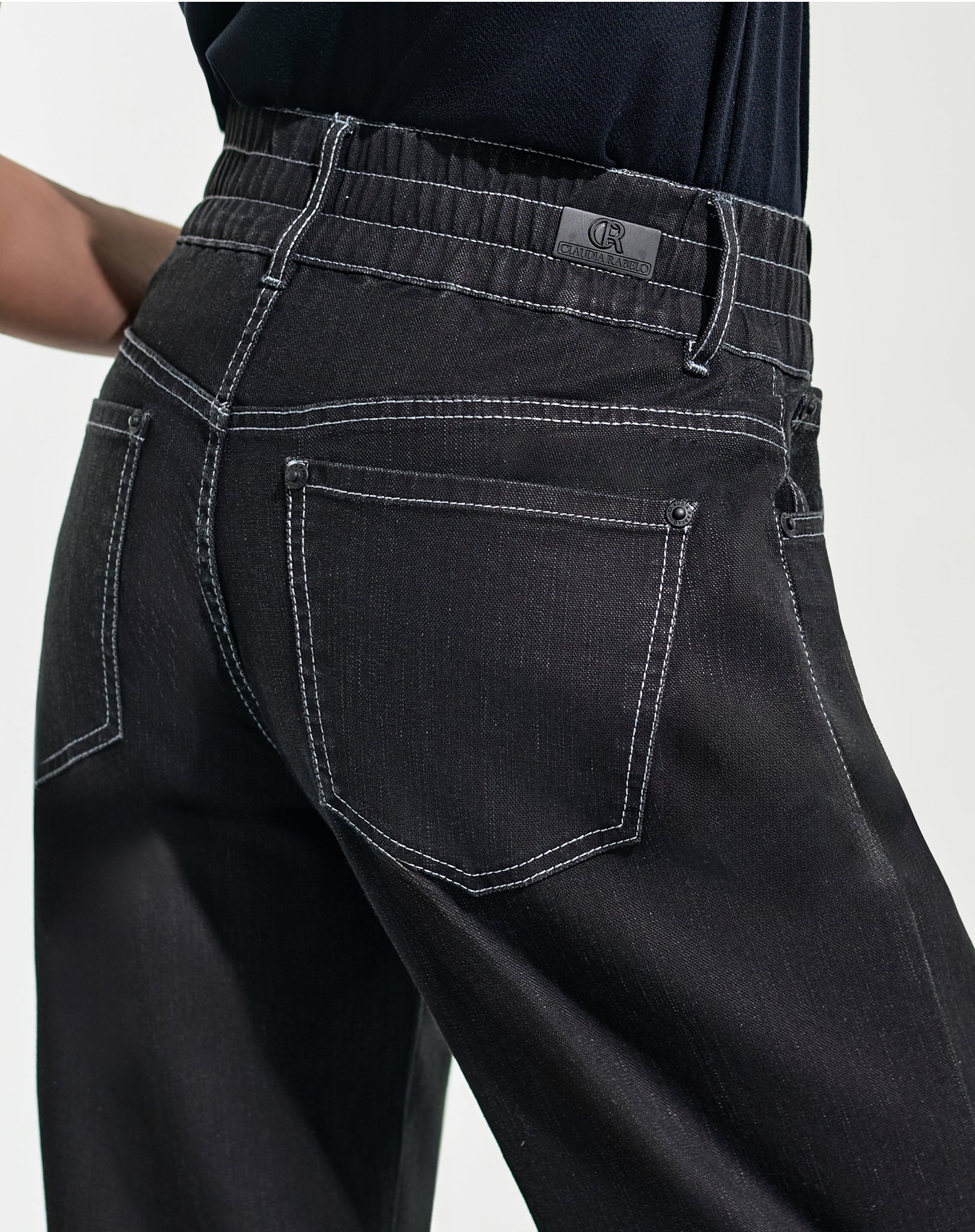 Calça Jeans Feminina Wide Leg Preta