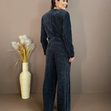 Calça Feminina Wide Leg de Veludo Cotelê
