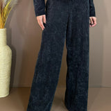 Calça Feminina Wide Leg de Veludo Cotelê
