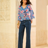 Calça Jeans Pantalona em Algodão Escuro