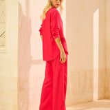 Calça Wide Leg em Linho Cós Elástico Passion