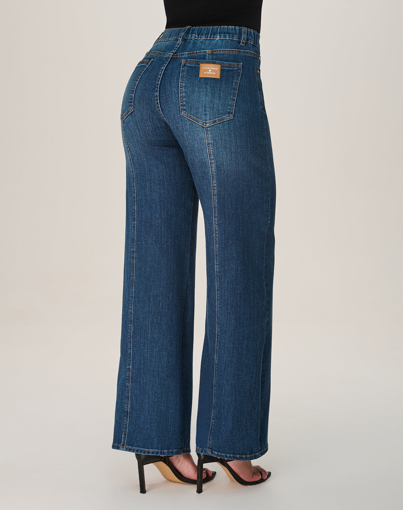 Calca Jeans Wide Leg em Denim Poly Dijon