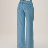 Calça Jeans Wide Leg em Algodão Claro