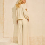 Calça Maxi Pantalona em Linho Blend