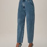 Calça Jeans Slouchy com Martingale