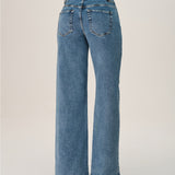 Calça Jeans Pantalona Clássica em Lavagem Diamante