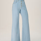 Calça Jeans New Flare com Botões Coloridos