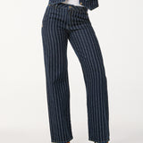 Calça Jeans Wide Leg Listrada