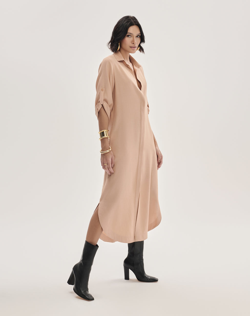Chemisier Oversized com Faixa