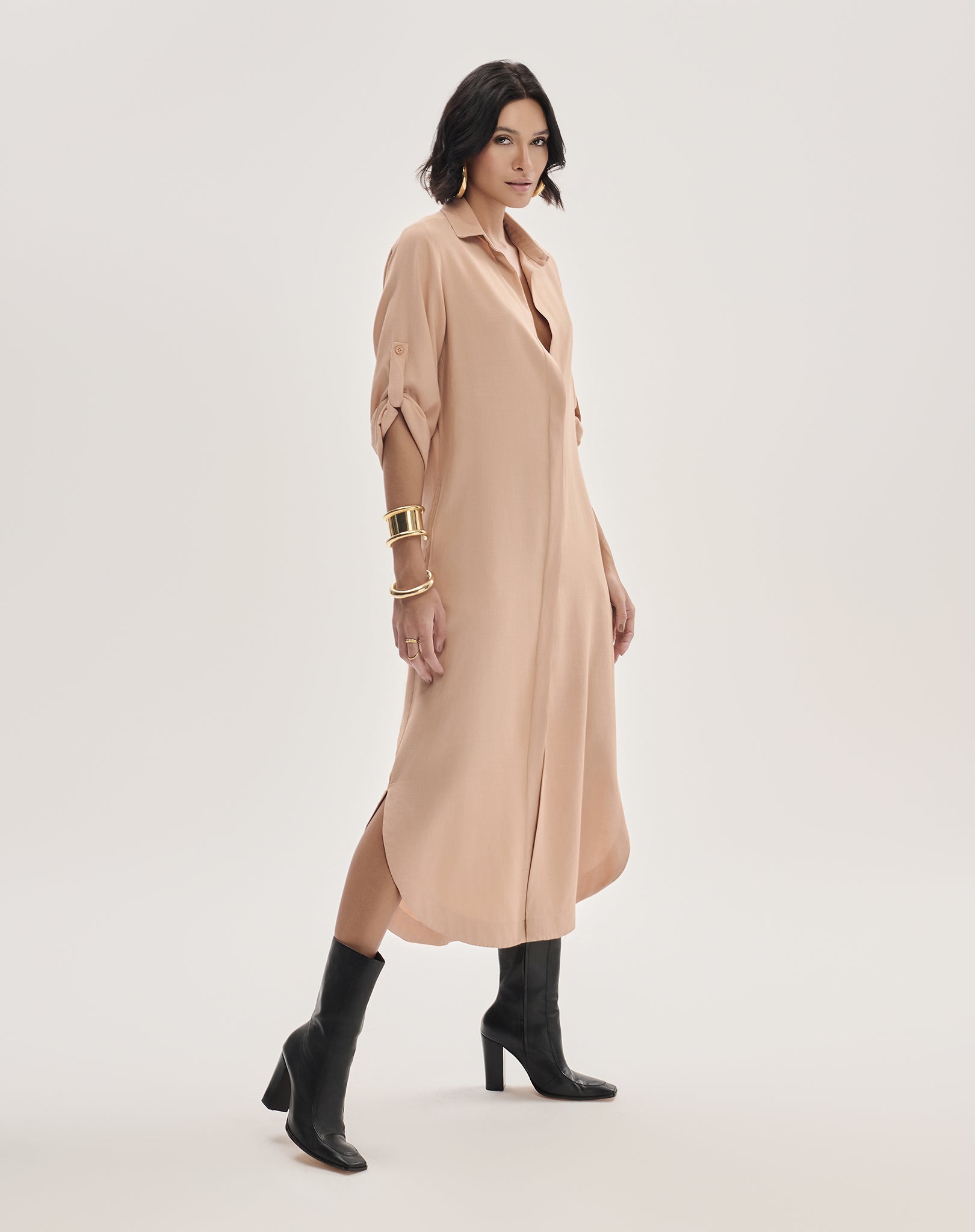 Chemisier Oversized com Faixa