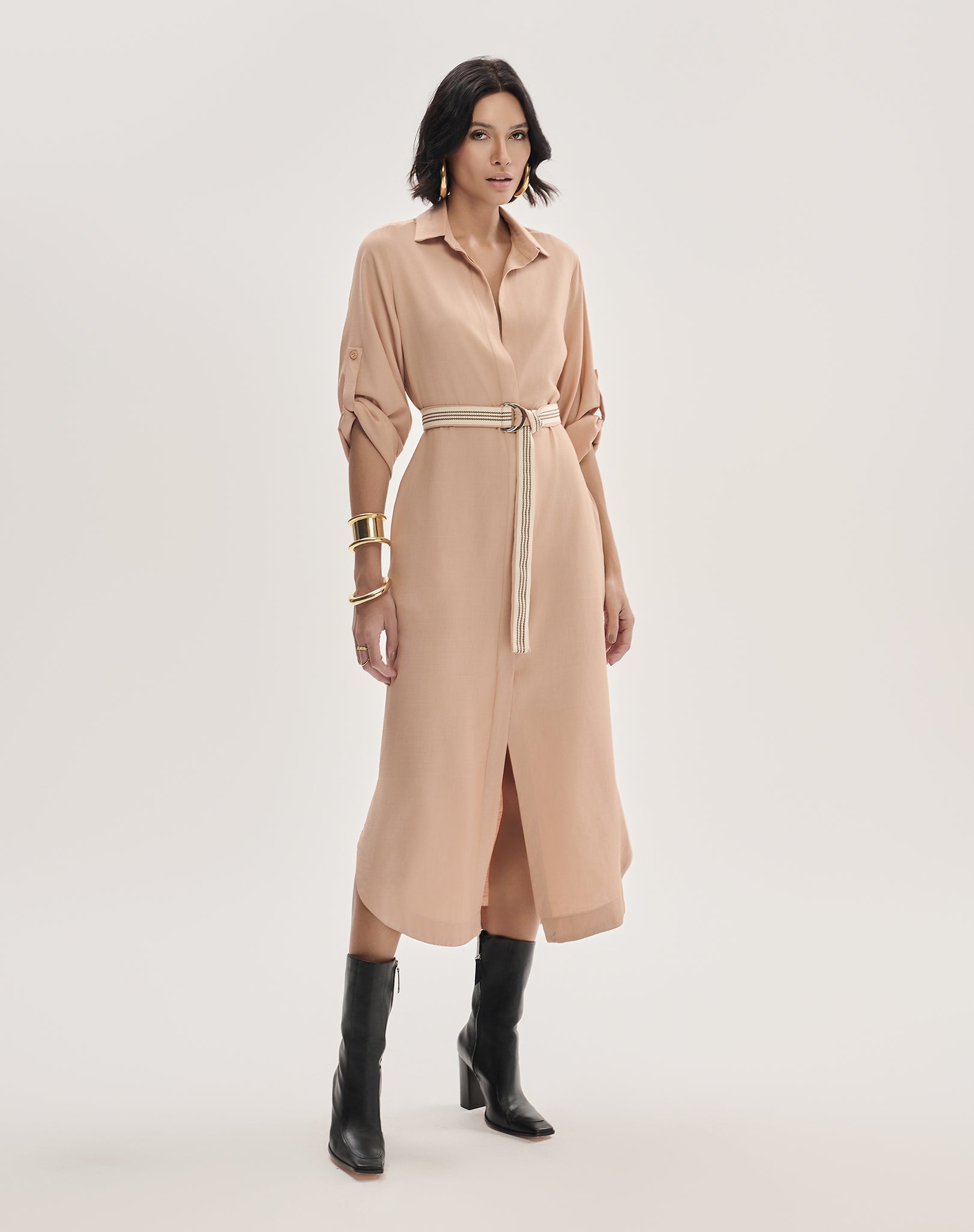 Chemisier Oversized com Faixa