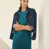 Vestido Midi Canelado Sem Mangas